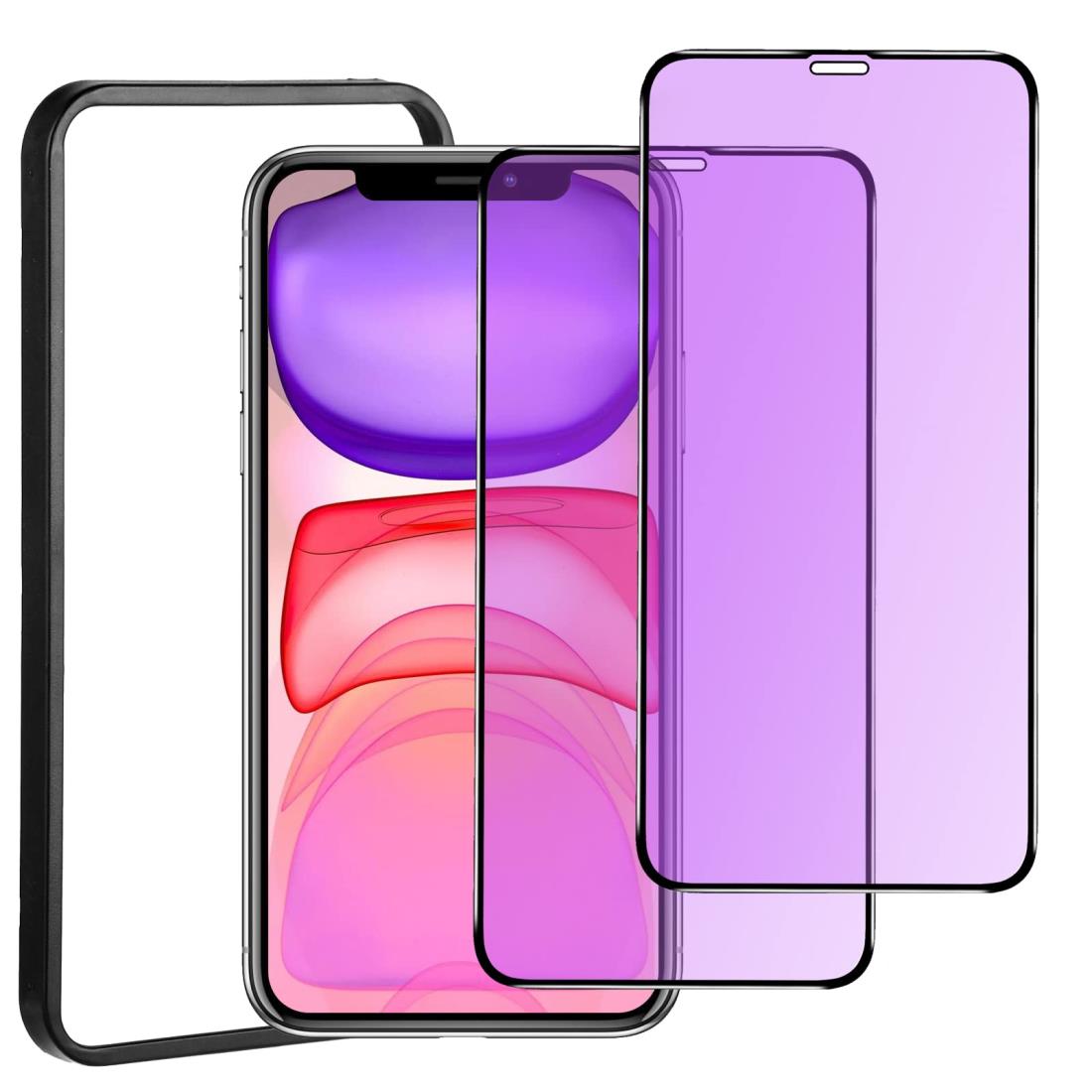 i Phone Xsmax ガラスフィルム ブルーライトカット【2枚セット】 i Phone 11Promax ガラスフィルム 全面保護 アイフォンXs max/11Promax 保護フィルム i Phone11Promax画面 保護 シート 強化ガラス【貼り付け簡単/ガイド枠付き】