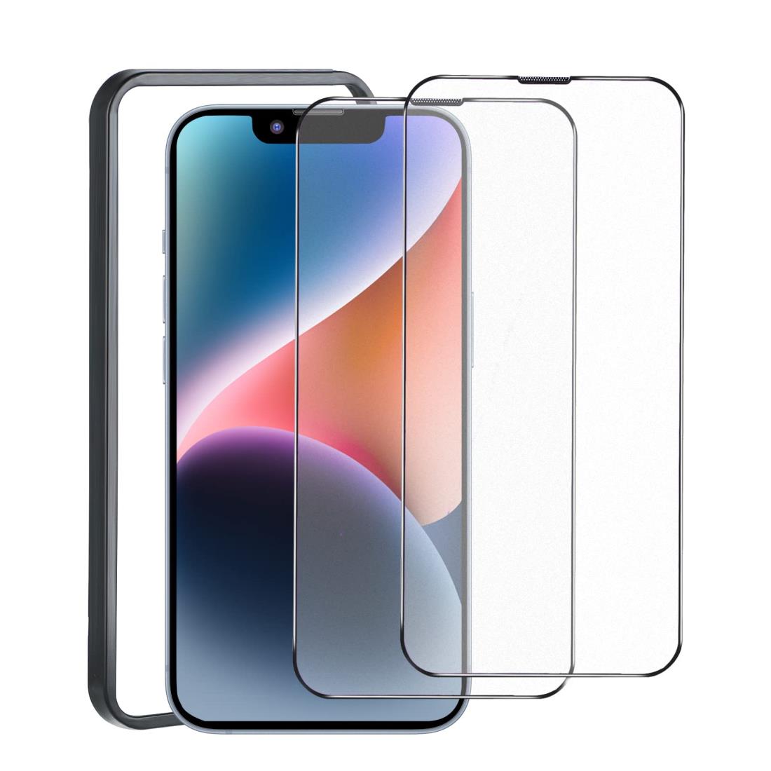 【アンチグレア】i Phone14 ガラスフィルム【2枚セット】i Phone 14 保護フィルム【ゲームに最適】アイフォン14 強化ガラス 液晶 保護 フィルム サラサラ 指紋防止【貼り付け簡単/ガイド枠付き】