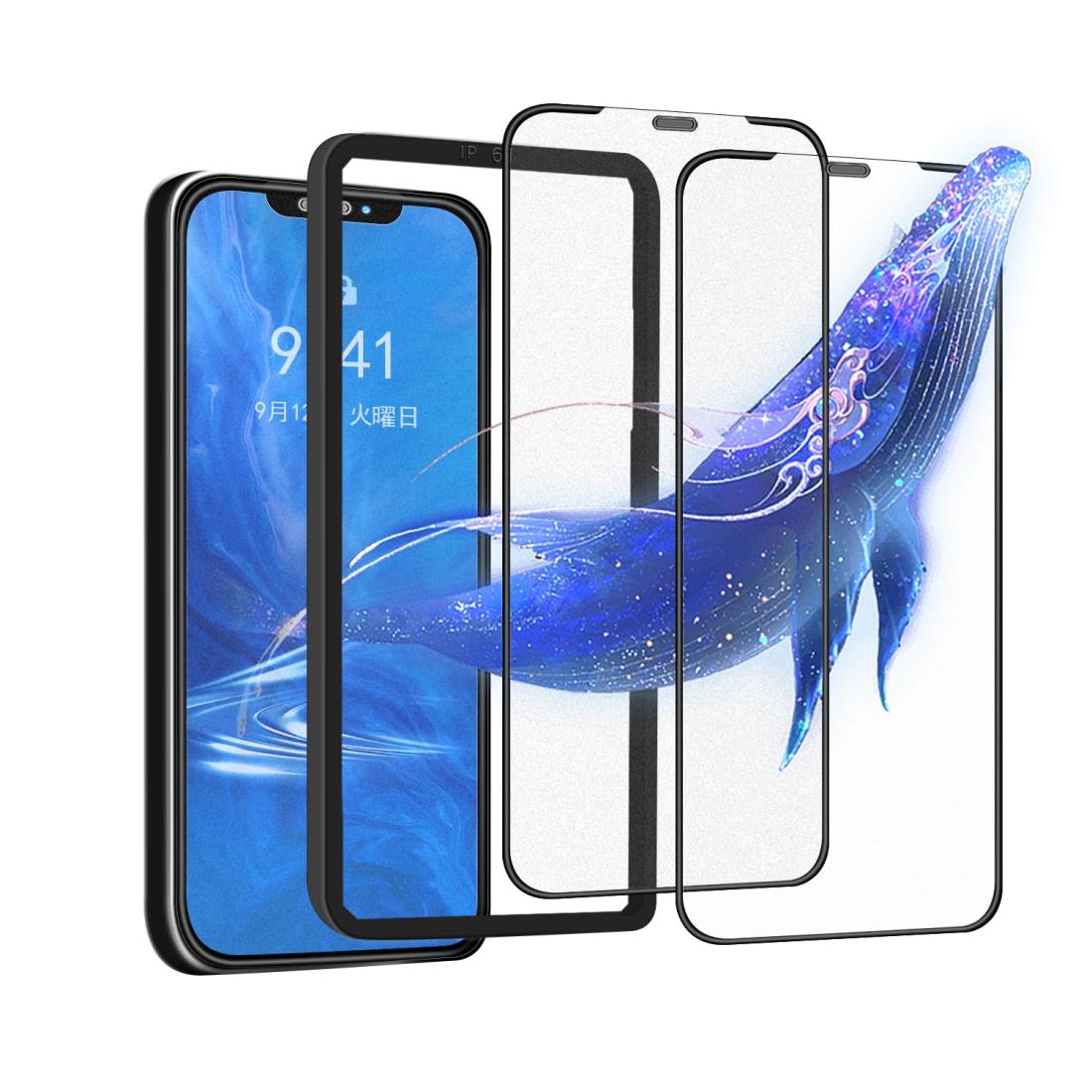 【ゲームに最適】i Phone XR 保護フィルム さら さら i Phone11 ガラスフィルム アンチグレア アイフォンXR/11 強化ガラス 液晶 保護 フィルム サラサラ i PhoneXR 用 画面 保護 シート【つや消し/指滑り/2枚セット/ガイド枠付き】