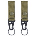 TRIWONDER キーリング MOLLE キーホルダー バックル ナイロン ベルクロ ベルト カラビナ 登山釦 マルチ フック スナップ リング ロックカラビ...