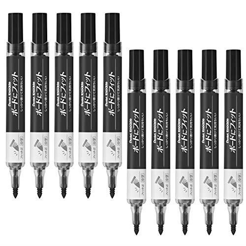 ぺんてる ホワイトボードマーカー ボードにフィット フィット芯中字 黒 10本 EMWL5SBF-A