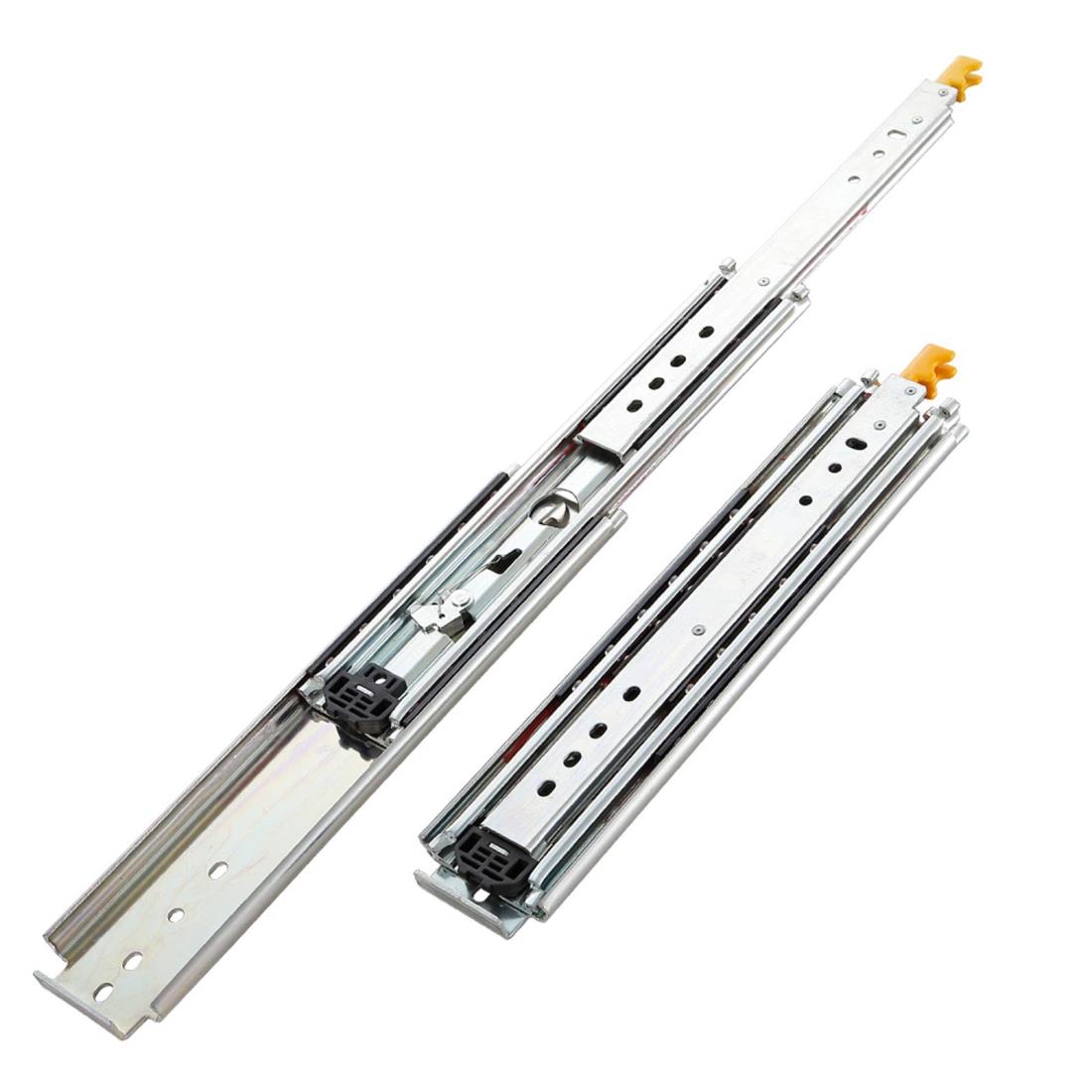 SHUHANG 超重量用スライドレール ロック付き 1000mm 3段引 横付 完全スライド ボール伸縮式 高耐久Heavy Duty引き出しスライド 耐荷重200kg 2本入(ペア)
