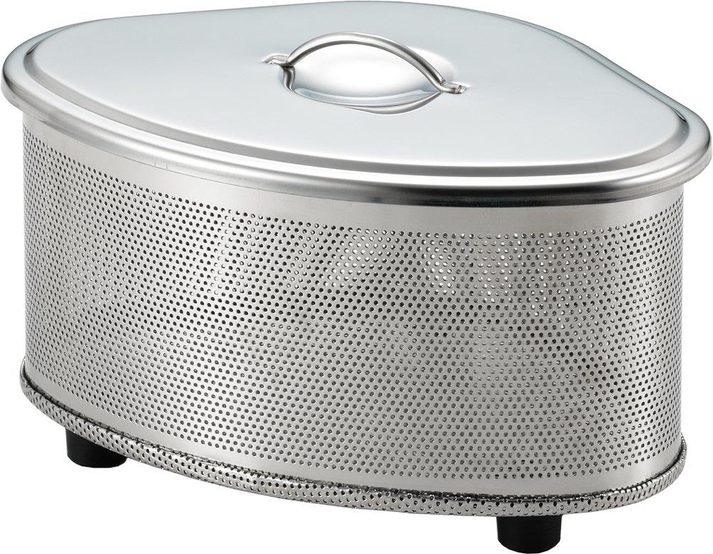 ヨシカワ 日本製 三角コーナー フタ付き パンチング ステンレス シルバー 全幅17.9×奥行12.4×高さ10.8cm スイーズ SJ2430