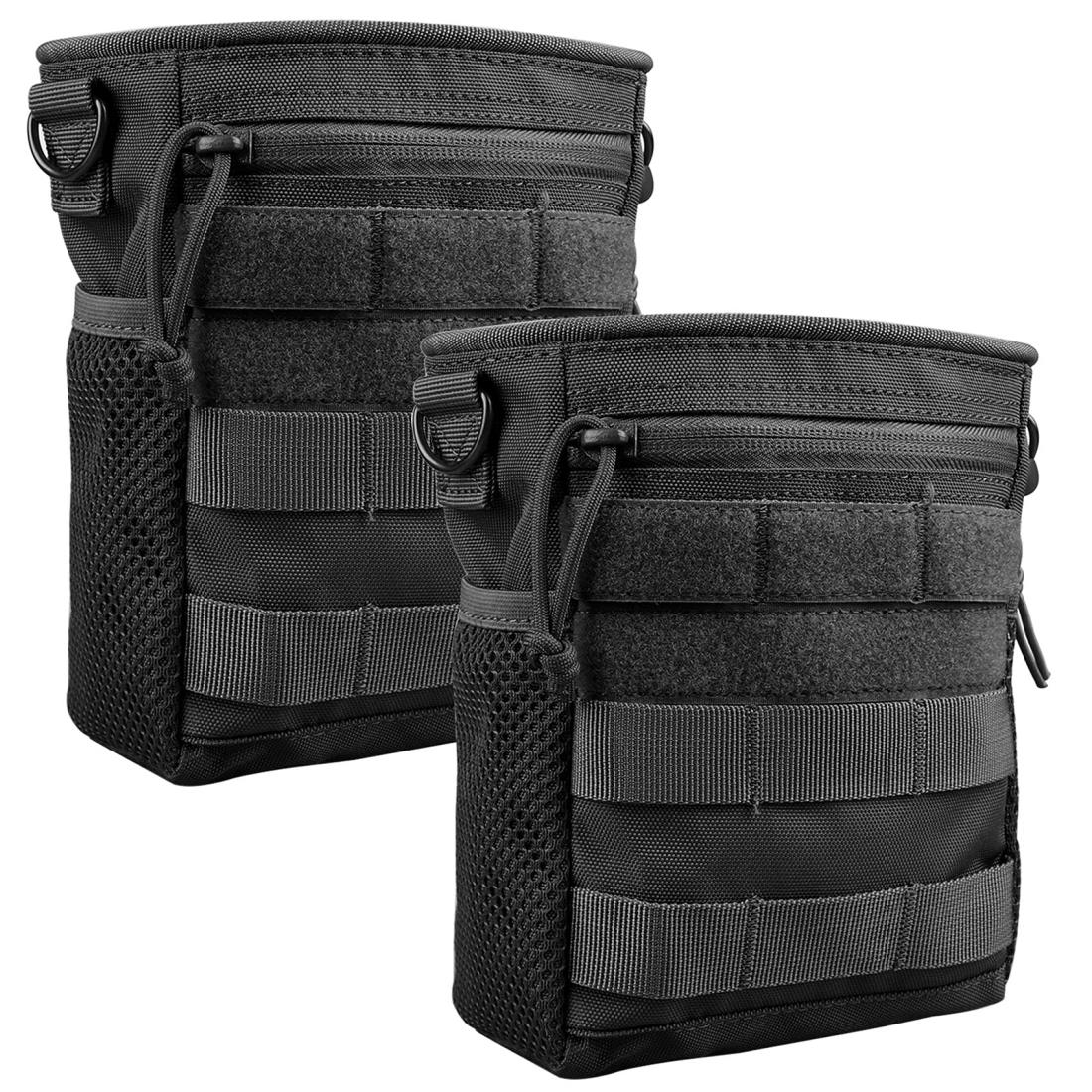 乐天商城 - JETEDC（ジェットイデイシイ）MOLLE ダンプポーチ 収納 ミリタリーポーチ 収納ベルトバッグ 2枚入り (ブラック)