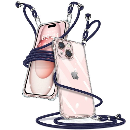 i Phone 15 ケース ク リア ショルダー アイフォン15 スマホケース i Phone15 カバー 肩掛け 斜めかけ 縄掛けケース 透明 薄型 軽量 TPU 携帯ケース 紐付き 斜めがけ 織りストラップ付き 長さ調整可能 取り外し可能 落下防止 紛失防止 ワイヤレス充電対応(ブルー) i Phone 15 ケース ク リア ショルダー アイフォン15 スマホケース i Phone15 カバー 肩掛け 斜めかけ 縄掛けケース 透明 薄型 軽量 TPU 携帯ケース 紐付き 斜めがけ 織りストラップ付き 長さ調整可能 取り外し可能 落下防止 紛失防止 ワイヤレス充電対応(ブルー)