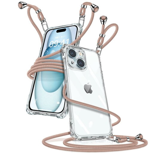 i Phone 15 ケース ク リア ショルダー アイフォン15 スマホケース i Phone15 カバー 肩掛け 斜めかけ 縄掛けケース 透明 薄型 軽量 TPU 携帯ケース 紐付き 斜めがけ 織りストラップ付き 長さ調整可能 取り外し可能 落下防止 紛失防止 ワイヤレス充電対応(ピンク) i Phone 15 ケース ク リア ショルダー アイフォン15 スマホケース i Phone15 カバー 肩掛け 斜めかけ 縄掛けケース 透明 薄型 軽量 TPU 携帯ケース 紐付き 斜めがけ 織りストラップ付き 長さ調整可能 取り外し可能 落下防止 紛失防止 ワイヤレス充電対応(ピンク)