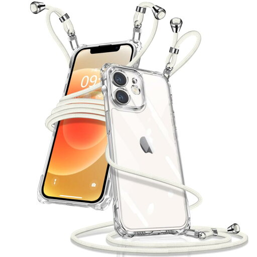 i Phone 12 ケース ク リア ショルダー アイフォン12 スマホケース i Phone12 カバー 肩掛け 斜めかけ 縄掛けケース 透明 薄型 軽量 TPU 携帯ケース 紐付き 斜めがけ 織りストラップ付き 長さ調整可能 取り外し可能 落下防止 紛失防止 ワイヤレス充電対応(ホワイト) i Phone 12 ケース ク リア ショルダー アイフォン12 スマホケース i Phone12 カバー 肩掛け 斜めかけ 縄掛けケース 透明 薄型 軽量 TPU 携帯ケース 紐付き 斜めがけ 織りストラップ付き 長さ調整可能 取り外し可能 落下防止 紛失防止 ワイヤレス充電対応(ホワイト)
