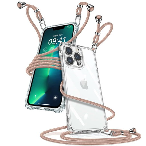 i Phone 13 Pro ケース ク リア ショルダー i Phone13pro スマホケース アイフォン13pro カバー 肩掛け 斜めかけ 縄掛けケース 透明 薄型 軽量 TPU 携帯ケース 紐付き 斜めがけ 織りストラップ付き 長さ調整可能 取り外し可能 落下防止 紛失防止 ワイヤレス充電対応(ピンク) i Phone 13 Pro ケース ク リア ショルダー i Phone13pro スマホケース アイフォン13pro カバー 肩掛け 斜めかけ 縄掛けケース 透明 薄型 軽量 TPU 携帯ケース 紐付き 斜めがけ 織りストラップ付き 長さ調整可能 取り外し可能 落下防止 紛失防止 ワイヤレス充電対応(ピンク)
