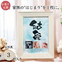 【最短翌営出荷】命名書 写真入り A4サイズ 世界にひとつ 名前入り 命名紙 おしゃれ 手書き オーダー フォトフレーム 写真3枚 赤ちゃん 出産祝い 内祝い ...
