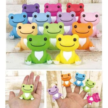 かえるのピクルス ソフビ 指人形 こもも 濃ピンク プチサイズ 人形 飾り 置物 マスコット フィギュア