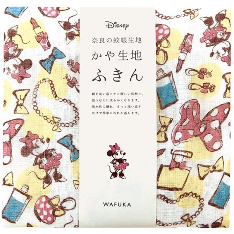 メール便OK ディズニー 蚊帳生地ふきん ファッション ミニー 奈良県産蚊帳生地 吸水性 吸湿性 白さが持..