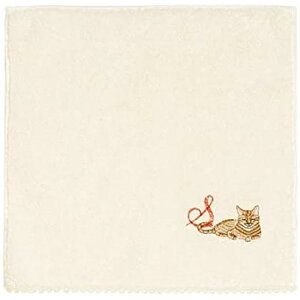 zootto オーガニックコットン イニシャル 刺繍 ハンカチ S 猫 ねこ ネコ　今治タオル 日本製 ハンドタオル ミニタオル かわいい おしゃれ