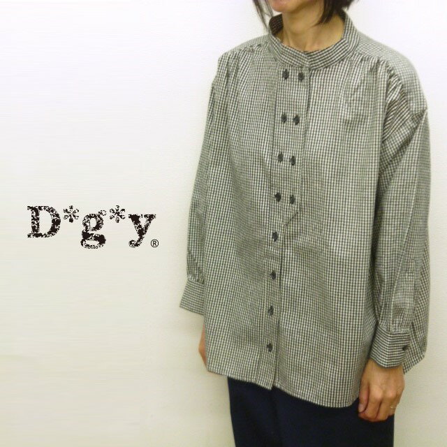 【セール】dgy D*g*y ディージーワイ シャツ ブラウス コックシャツ 7分袖 8分袖 ダブルボタン 綿 100% コットン ビエラ ネル CP