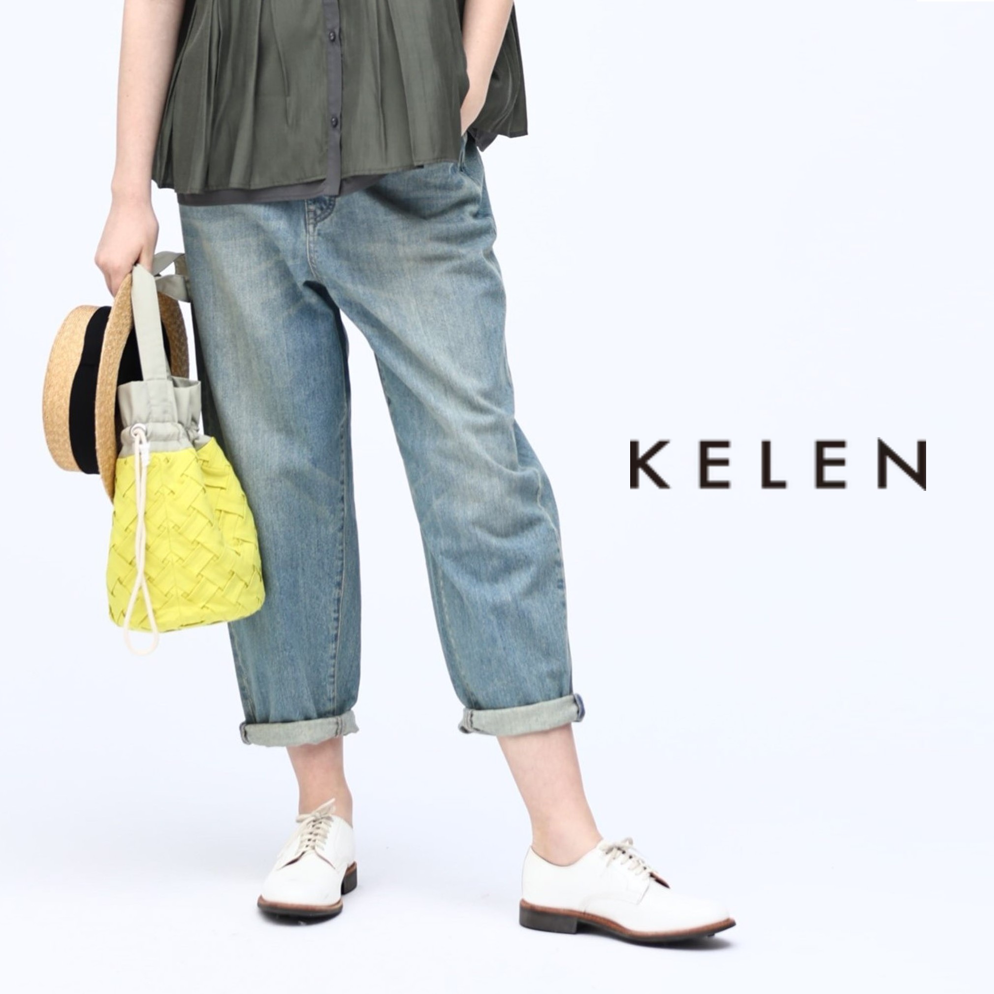 乐天商城 - 【20％オフ・セール】KELEN ケレン デニム パンツ テーパード シルエット イージー フィット インディゴ 染め 綿 100% ROY