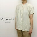 【30%オフ・セール】サンバレー SUNVALLEY ブラウス シャツ スタンドカラー ギャザー 入り フレンチスリーブ 半袖 ボイル 綿 100% 日本製品染...