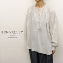 【セール】サンバレー SUNVALLEY チュニック シャツ スタンドカラー ヘンリーネック プルオーバー 長袖 ボイル 綿 100% 日本製品染め 2025年秋冬物