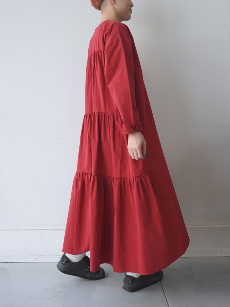 【50％オフ・セール】マオメイド mao made ワンピース ロング バック ティアード 洗いざらし コットン ダンプ 綿 100% レディース ecrustore-10003195 エクル 楽天市場店 サンプル画像2