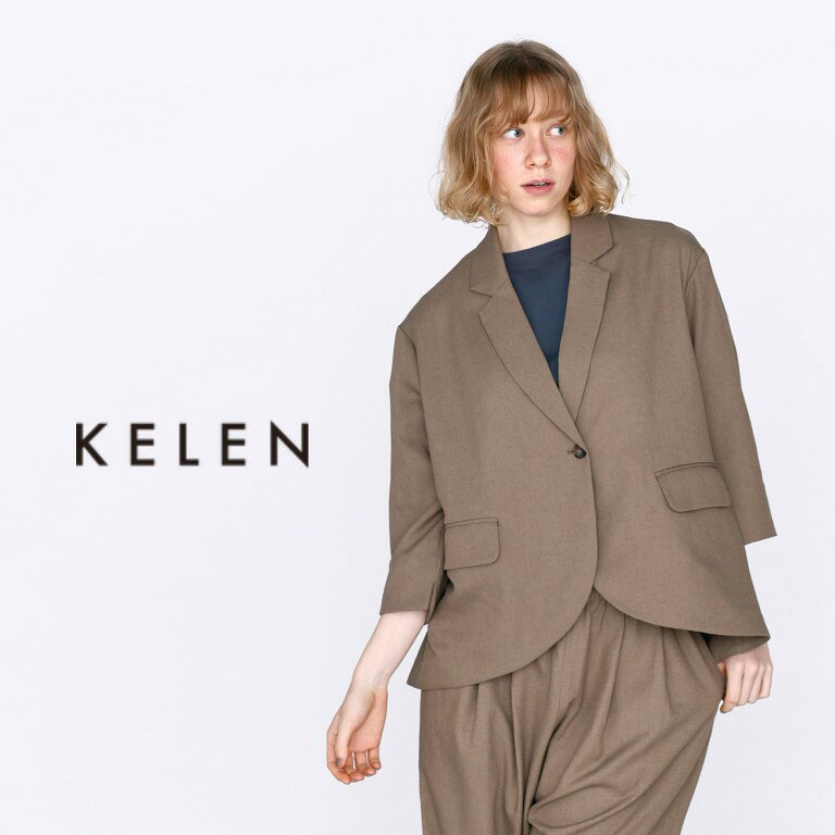 Other - 【16％オフ・クーポン対象】KELEN ケレン テーラード ジャケット バック フレア 7分袖 ストレッチ ポリエステル 麻 ポリウレタン HELIN 2026年春夏物 オケージョン フォーマル セットアップ 卒業式 卒園式 入学式 入園式 ママ 母 服装 30代 40代 50代