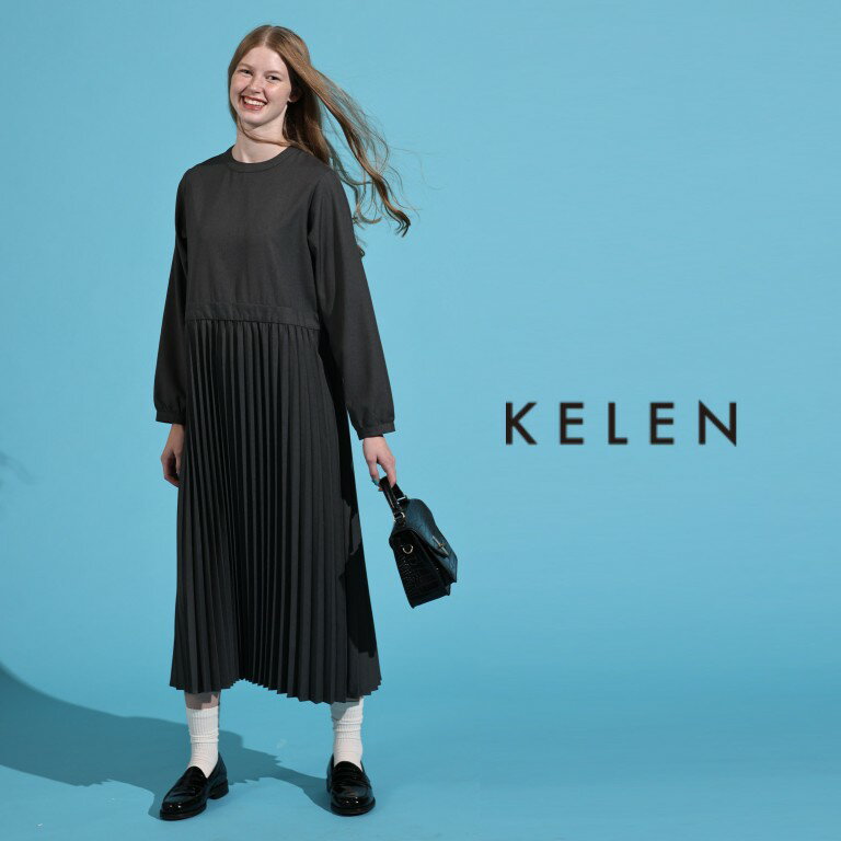 【50％オフ・セール】KELEN ケレン ワンピース ロング バンドカラー クルーネック アコーディオン プリーツ ポリエステル レーヨン オケージョン フォーマル RELI 2026年春夏物 ecrustore-10003300 エクル 楽天市場店 パッケージ画像