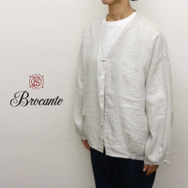 乐天商城 - 【15％オフ・クーポン対象】ブロカント Brocante ドミンゴ シャツ ブラウス カーディガン Vネック バルーン シルエット 麻 100% リネン キャンバス 日本製 カルディガンシャツ 2026年春夏の新色入荷