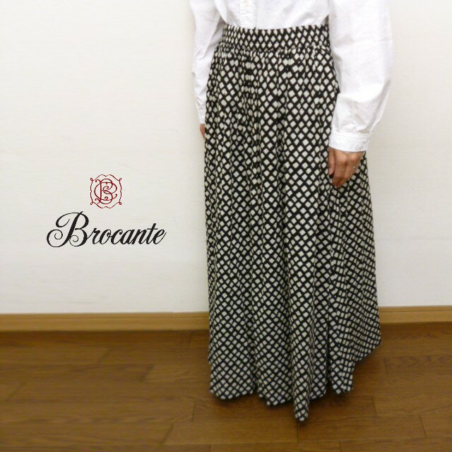 乐天商城 - 【15％オフ・クーポン対象】ブロカント Brocante スカート ロング チェック インド プリント ギャザー 入り コットン ボイル 綿 100% フロンセスカート 2026年春夏の新色入荷