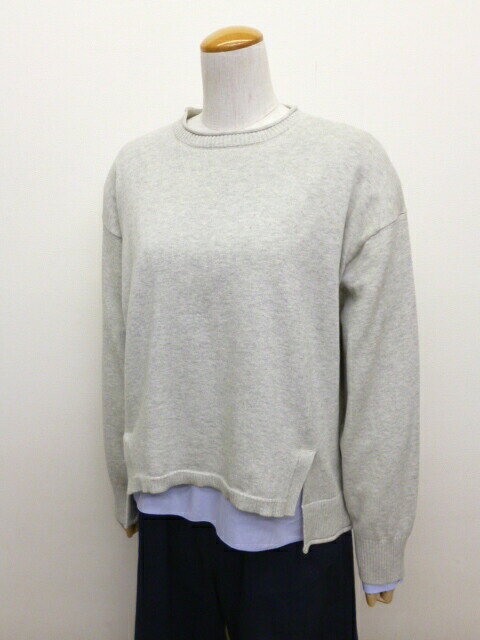 【50％オフ・セール】マオメイド mao made ニット プルオーバー シンプル クルーネック ロールネック インナー セット ブラウス 付き ソフト コットン 綿 100% 2026年春夏物 ecrustore-10003335 エクル 楽天市場店 サンプル画像3