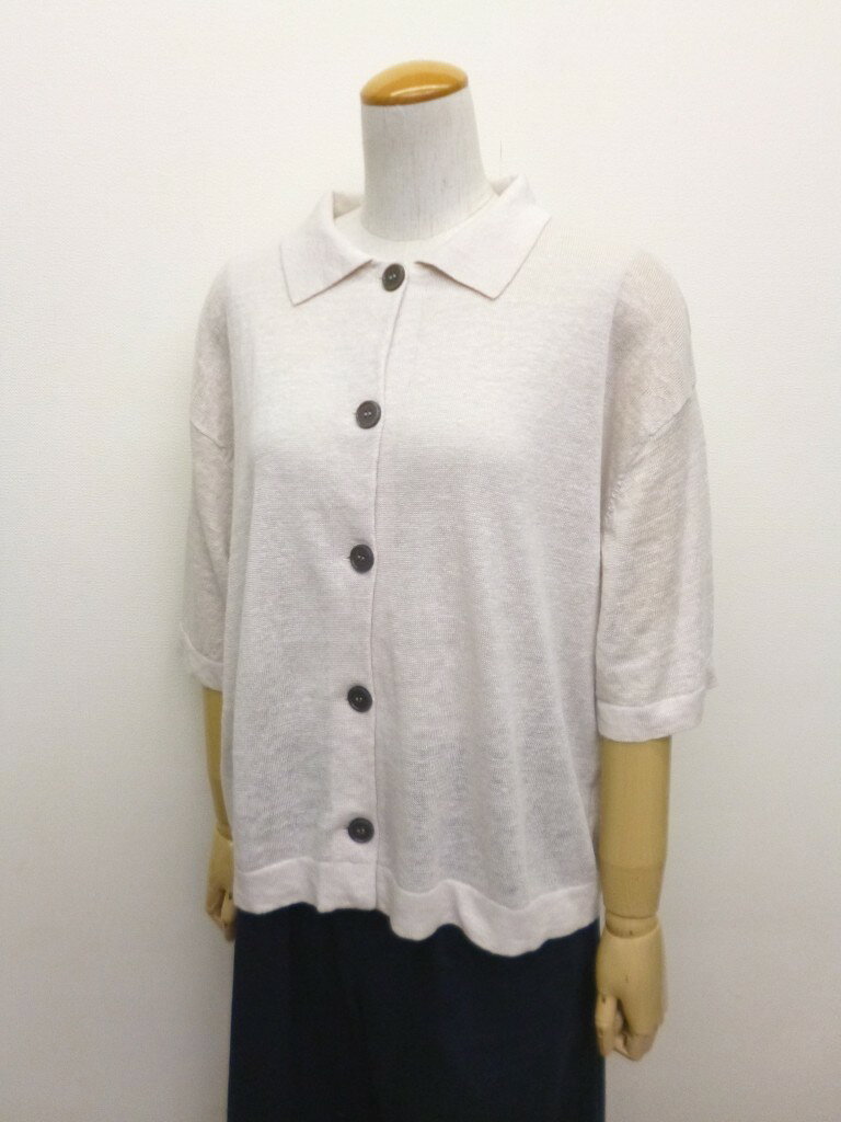 【40％オフ・セール】マオメイド mao made カーディガン 襟 付き ポロ襟 5分袖 ハーフスリーブ 半袖 リネン 麻 100％ UVカット ニット 薄手 レディース 2026年春夏物 ecrustore-10003384 エクル 楽天市場店 サンプル画像3