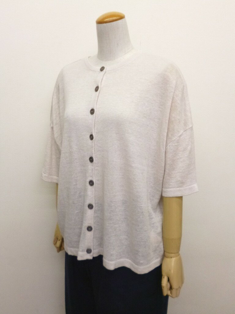 【30％オフ・セール】マオメイド mao made カーディガン 前後 2WAY リネン 麻 100％ UVカット ニット クルーネック 5分袖 ハーフスリーブ 半袖 薄手 レディース 2026年春夏物 ecrustore-10003385 エクル 楽天市場店 サンプル画像2