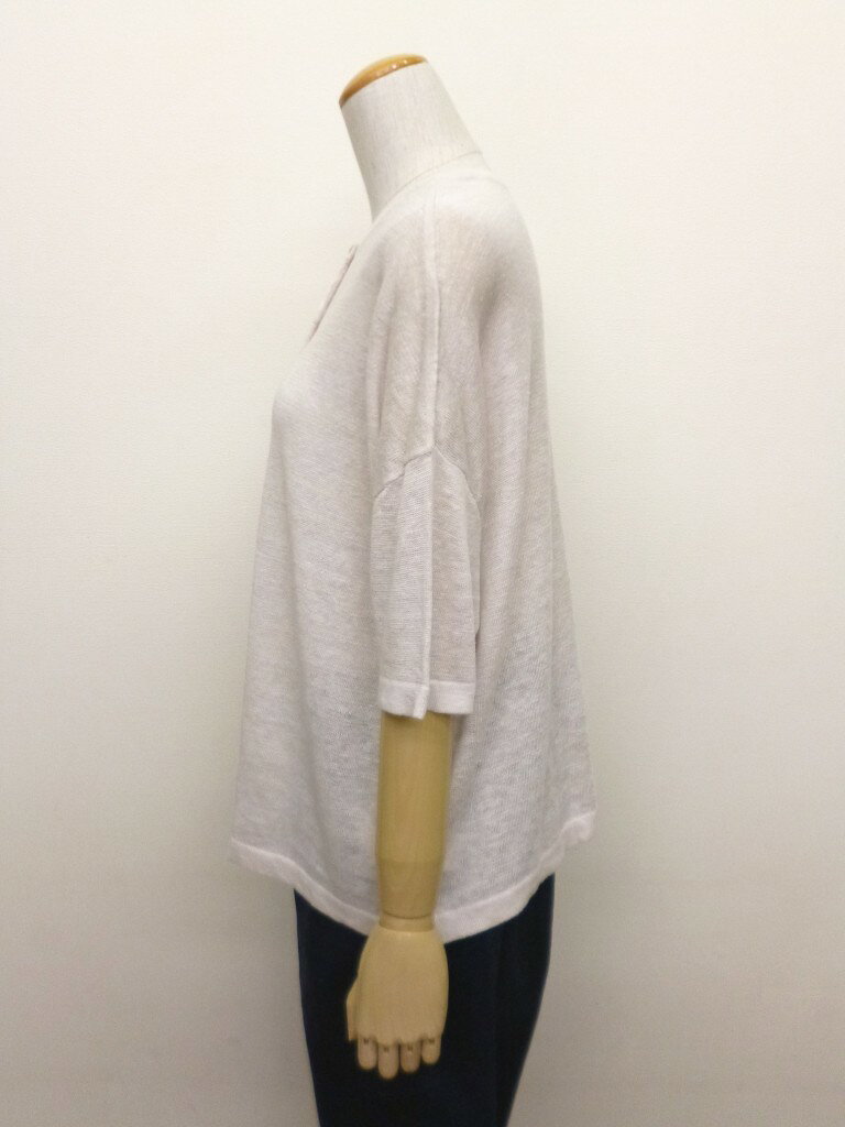 【30％オフ・セール】マオメイド mao made カーディガン 前後 2WAY リネン 麻 100％ UVカット ニット クルーネック 5分袖 ハーフスリーブ 半袖 薄手 レディース 2026年春夏物 ecrustore-10003385 エクル 楽天市場店 サンプル画像3