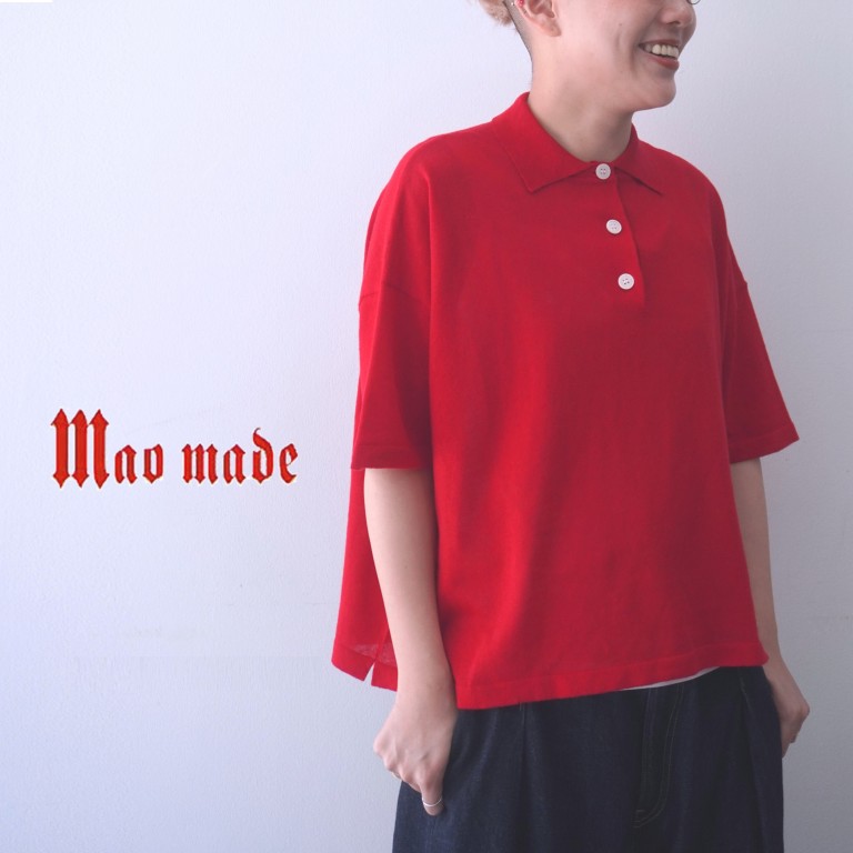 乐天商城 - 【20％オフ・セール】マオメイド mao made ポロ シャツ ニット 5分袖 半袖 プルオーバー ワイド シルエット 無地 ボーダー 薄手 リネン コットン 麻 綿 2026年春夏物