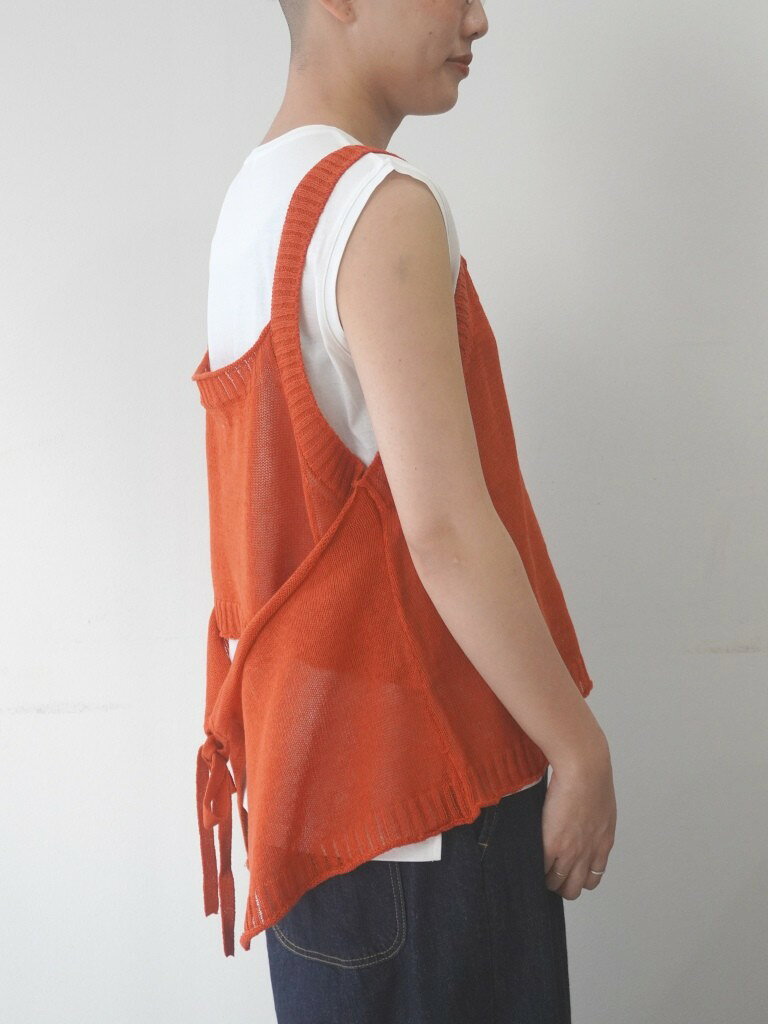 【40％オフ・セール】マオメイド mao made タンクトップ ジレ ニット 変形 綿 コットン 100% ギマ 擬麻 加工 透かし編み シアー 薄手 レディース 2026年春夏の新色入荷 ecrustore-10003394 エクル 楽天市場店 サンプル画像2