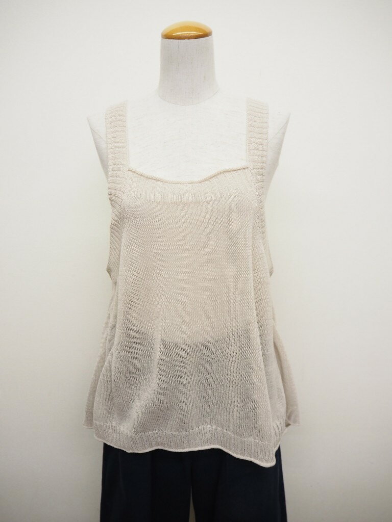 【40％オフ・セール】マオメイド mao made タンクトップ ジレ ニット 変形 綿 コットン 100% ギマ 擬麻 加工 透かし編み シアー 薄手 レディース 2026年春夏の新色入荷 ecrustore-10003394 エクル 楽天市場店 サンプル画像3