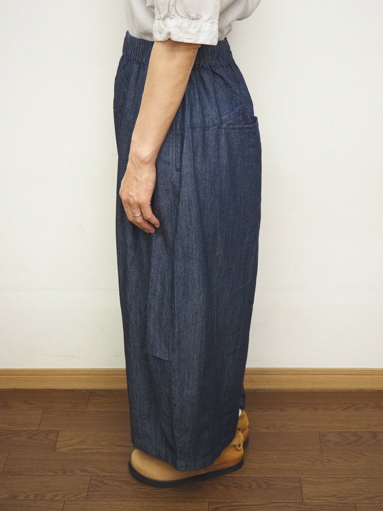 【40％オフ・セール】サンバレー SUNVALLEY サルエル パンツ 7分丈 8分丈 クロップド ワイド コクーン シルエット コットン デニム 綿 100% インディゴ 染め レディース 2026年春夏物 ecrustore-10003403 エクル 楽天市場店 サンプル画像2