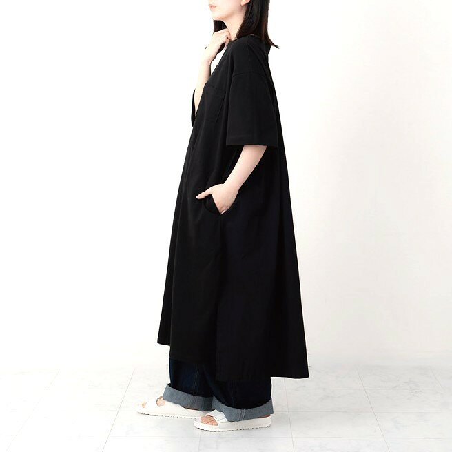 【50％オフ・セール】SO エスオー ワンピース カットソー 布帛 切り替え ドッキング バック ギャザー ワイド シルエット ボートネック 5分袖 無地 コットン 綿 100% 天竺 2026年春夏物 ecrustore-10003410 エクル 楽天市場店 サンプル画像2
