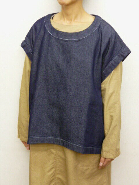 【セール】 dgy D*g*y ディージーワイ ベスト ワイド シルエット サイド ボタン 綿 麻 デニム