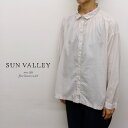 【35%オフ・セール】サンバレー SUNVALLEY シャツ ブラウス ギャザー 入り 綿 100% コットン ローン 日本製品染め 2025年春夏物