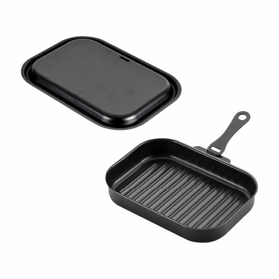 鉄製蓋・ハンドル付角型 グリルパン25×17（ウェーブ）(HB-3994)[b0][A]＠【出産内祝い 結婚内祝い 快気祝い 新築内祝い 誕生日祝い 法要 香典返し お歳暮 お中元 敬老の日 母の日】