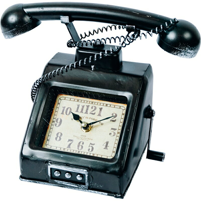 【ヴィンテージモチーフクロック テレフォン(ブラック)】(EF-CL12BK)[c7][A]＠【出産内祝い 結婚内祝い 快気祝い 新築内祝い 誕生日祝い 法要 香典返し お歳暮 お中元 敬老の日 母の日】