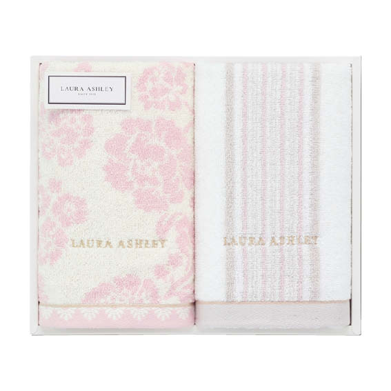 ローラ アシュレイ サンジェルマンG フェイスタオル2枚セット（KF30264-P）[d5][A]△△△＠【プレゼント 出産内祝い 結婚内祝い 快気祝い 新築内祝い 誕生日祝い 法要 香典返し お歳暮 お中元 敬老の日 母の日】