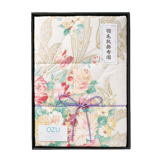 OZU 羽毛肌掛けふとん ピンク（OZF-152-P）[d0][C]△△△＠【プレゼント 出産内祝い 結婚内祝い 快気祝い 新築内祝い 誕生日祝い 法要 香典返し お歳暮 お中元 敬老の日 母の日】