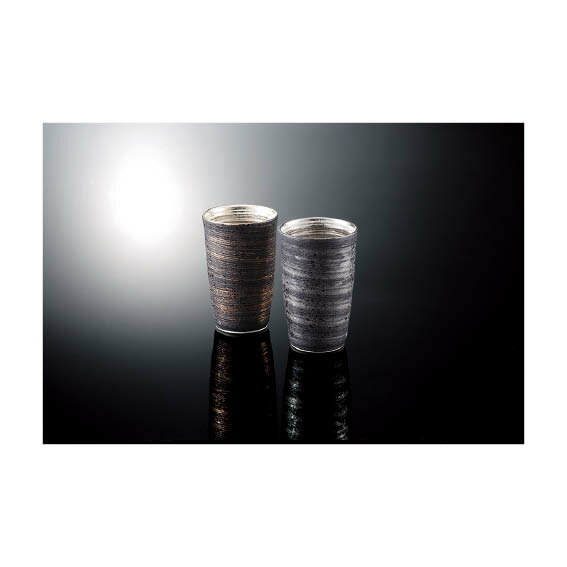 陶悦窯金銀刷毛 ペア陶酒杯【送料無料】[E][c3]△△△@【お中元ギフト 出産内祝い，敬老の日，結婚，快気祝い，引き出物，新築内祝い，快気祝，内祝，法要，香典返し】【楽ギフ_包装選択】【楽ギフ_のし宛書】【楽ギフ_メッセ入力】