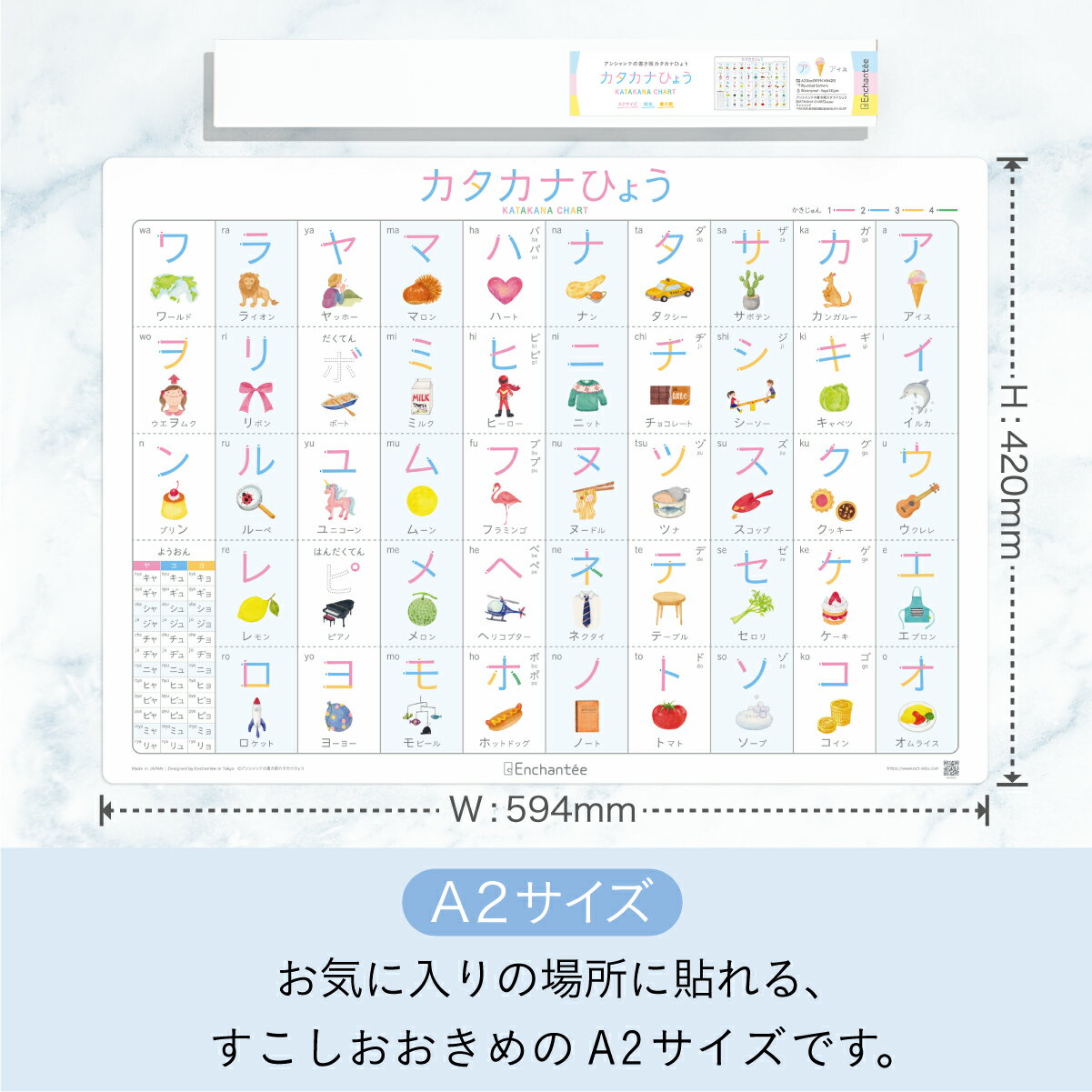 ���󥷥��Ƥν񤭽祫�����ʤҤ礦��KATAKANA CHART���ɿ塦A2���񤭽� �ΰ� �ؽ��ݥ����� ����ƥꥢ �������� �ݥ����� ������� ���ե� ���� ���� ����Ϥ