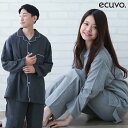 【2点以上15%OFFクーポン】パジャマ ダブルガーゼ 二重 レディース メンズ ecuvo, 長袖 就寝 寝巻き ルームウェア パジャマ 完全天然素材 おしゃ...