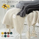 フリンジ付きブランケット 北欧 大判 着る毛布 ブランケット おしゃれ 130x170cm ニット 毛布 ブランケット タオルケット マルチクロス マルチカバー...