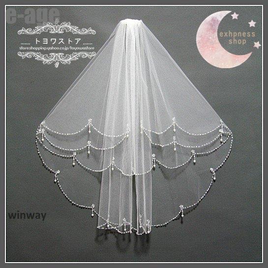 ウェディングベール ショート 結婚式用ベール 安い ブライダルベール ビーズ アイボリー 花嫁 披露宴 二次会 フラワーベール フェイスアップベール コーム付き