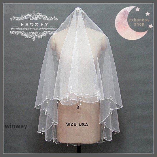 ウェディングベール ショート 結婚式用ベール 安い ブライダルベール ビーズ アイボリー 花嫁 披露宴 二次会 フラワーベール フェイスアップベール コーム付き
