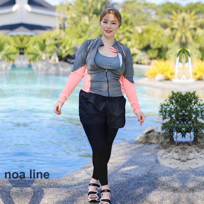 水着セット 長袖 ラッシュガード 上下セット 大きいサイズ 体型カバー 日焼け防止 シュノーケリング サーフィン ダイビング スポーツ水着 フィットネス水着