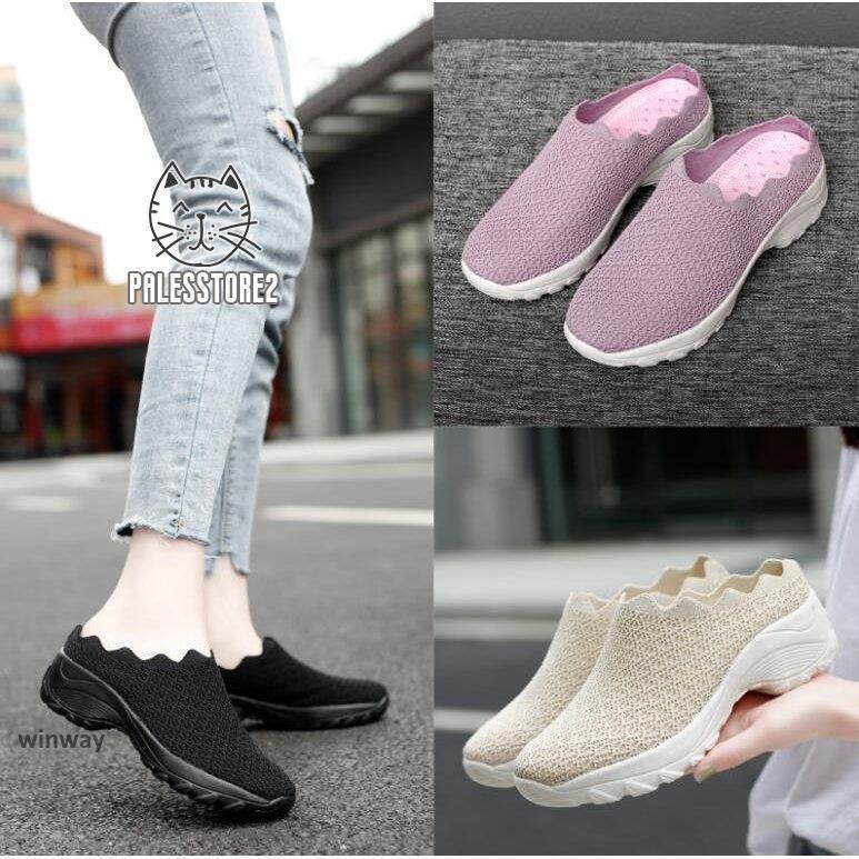 レディース かかとなし スニーカー スリッポン サボ サンダル 厚底 軽量 通気性 カジュアル おしゃれ