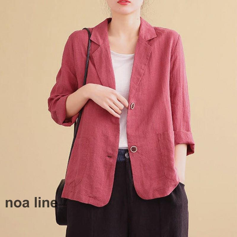 テーラードジャケット スーツジャケット リネン レディース 夏 カジュアルスーツ 通勤 羽織り 春秋 薄手 サマージャケット オフィス 綿麻混 涼しい 洗える