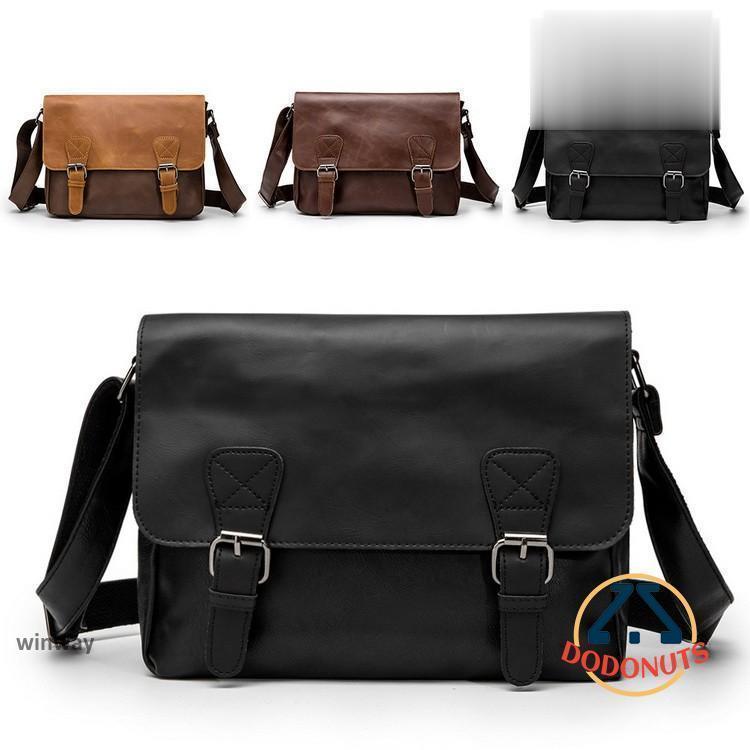 メンズ メッセンジャーバッグ おしゃれ カバン 鞄 PUレザー ショルダーバッグ フラップ ボタン 斜めが..